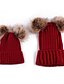 cheap New Arrivals-Mommy and Me Hats Daily Solid Color White Black Pink Daily Matching Outfits / Winter