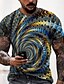 billige Men&#039;s-Herre Unisex T-skjorter T skjorte Skjorte 3D Print Grafiske trykk Spiral Stripe 3D-utskrift Crew-hals Daglig Ferie Kortermet Trykt mønster Topper Fritid Designer Stor og høy Grå / Sommer