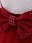 preiswerte Bottoms-Baby Mädchen Kindertag Kleid Modisch Kuschelig Ausgefallene Formal Party Jahrestag Weiß Rosa Wein Blumen Gitter Bestickt Perlenbesetzt Langarm Knielang