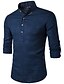 cheap Men&#039;s Clothing-Men&#039;s Shirt Pocket Collar Thin Spring &amp;  Fall Wine Red Blue Black Khaki Dark Blue