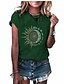 abordables Camiseta-vive por el sol amor por la luna camisetas gráficas mujeres sol y luna camiseta casual de manga corta estampada (s, rojo)