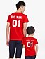 cheap New Arrivals-Dad and Son Cotton Tops Daily Letter Print White Black Gray Short Sleeve Basic Matching Outfits