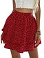 abordables Skirts-Mujer Boho Mini Faldas Cita Vacaciones A Lunares Multi capa Rojo S M L / Sobre la rodilla