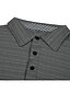 baratos Roupa de Homem-Homens Camisa de golfe Camiseta Xadrez Aberto para a Lateral Colarinho Com Botões Casual Diário Manga Longa Botão para baixo Blusas Simples Básico Formal Moda Azul Cinzento