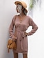 cheap Casual Dresses-Women&#039;s Jumpsuit Solid Colored Casual Daily Long Sleeve Slim Black Dusty Rose S M L Fall &amp; Winter