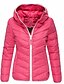 abordables Abrigos y Gabardinas de Mujer-Mujer Chaqueta acolchada Otoño Invierno Diario San Valentín Regular Abrigo Escote Chino Mantiene abrigado Ajuste regular Casual Chaquetas Manga Larga A Cuadros Color sólido Rosa Azul Marino Negro