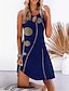 cheap Super Sale-Women&#039;s Mini Dress Casual Dress Black Blue Geometric Sleeveless Summer Spring Print Basic Crew Neck Summer Dress Spring Dress 2023 S M L XL XXL 3XL 4XL 5XL