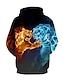 cheap Family Look Sets-Dad and Son Hoodie Animal Print Black Long Sleeve 3D Print Daily Matching Outfits / Fall