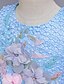 baratos Vestidos para Meninas-Infantil Pouco Para Meninas Vestido Floral Casamento Festa de aniversário Vestido Em Camadas Bordado Com Transparência Renda Rosa Azul Claro Longo Sem Manga Princesa Doce Vestidos Verão Normal 4-13