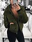 cheap Coats &amp; Trench Coats-Women&#039;s Teddy Coat Daily Fall Winter Regular Coat Regular Fit Casual Jacket Long Sleeve Solid Colored Pocket Yellow Wine