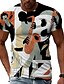 billige Men&#039;s-Herre T-Shirts T-shirt Skjorte Grafisk Hældning Musikinstrumenter 3D-udskrivning Rund hals Plusstørrelser Afslappet Daglig Kortærmet Toppe Basale Designer Slim Pasform Stor og høj Hvid Grå Regnbue