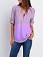 cheap Tops &amp; Blouses-seaintheson womens short sleeve tops,casual deep v neck chiffon solid t-shirt 3/4 roll sleeve zipper tunic shirt blouses