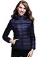 preiswerte Damen Daunenjacken &amp; Parkas-Damen Daunenjacke Standard Mantel Normale Passform Jacken Solide Blau Purpur / Weiße Entendaunen