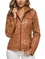 cheap Women&#039;s Coats &amp; Jackets-Women&#039;s Jacket Fall Winter Spring Street Holiday Valentine&#039;s Day Regular Coat V Neck Windproof Warm Regular Fit Active Streetwear Sports Jacket Long Sleeve Solid Color Camel Apricot Black