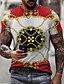 cheap Men&#039;s-Men&#039;s Tee T shirt Shirt Floral Graphic 3D Print Crew Neck Plus Size Casual Daily Short Sleeve Tops Basic Designer Slim Fit Big and Tall White Black Red / Summer