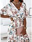 cheap Casual Dresses-Women&#039;s A Line Dress Midi Dress Blue Blushing Pink White Black Short Sleeve Floral Print Spring Summer Casual 2021 S M L XL 2XL