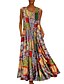 cheap Casual Dresses-Women&#039;s Maxi long Dress Swing Dress Blue Khaki Sleeveless Color Block Pocket Print Tribal Geometic Round Neck Summer Ethnic Style Hot Casual 2022 M L XL XXL 3XL 4XL 5XL