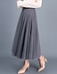 cheap Skirts-Women&#039;s Basic Princess Lolita Ankle-Length Swing Skirts Casual / Daily Weekend Solid Colored Layered Black Gray Khaki One-Size / Loose