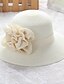 cheap Hats-Women&#039;s Straw Hat Flower Party Wedding Street White Pure Color Hat / Cute / Fall / Winter / Spring / Beach