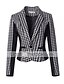 cheap Blazers-ladies&#039; temperament elegant houndstooth color patchwork slim waist one grain of button plaid long sleeve women&#039;s blazer jacket