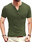 cheap Men&#039;s-Men&#039;s T shirt Tee Solid Color Button Down Collar Daily Outdoor Short Sleeve Button-Down Tops Simple Fashion Sports Green White Black / Summer