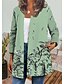 cheap Jackets-Women&#039;s Jacket Autumn / Fall Winter Daily Holiday Regular Coat Round Neck Regular Fit Casual St. Patrick&#039;s Day Jacket Long Sleeve Print Floral Green Beige