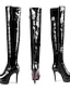 abordables Boots-Mujer Botas Botas de stripper Botas Sexy Botas de tacon Fiesta Discoteca Color sólido Botas por encima de la rodilla Botas altas de muslo Invierno Hebilla Plataforma Tacón de Aguja Dedo redondo Moda