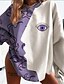 cheap Hoodies &amp; Sweatshirts-Women&#039;s Color Block Abstract Portrait Sweatshirt Pullover Oversized Print 3D Print Casual Daily Sports Sportswear Streetwear Hoodies Sweatshirts  Purple