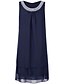 cheap Dresses-Women&#039;s Knee Length Dress Shift Dress Black Purple Navy Blue Sleeveless Sequins Layered Pure Color Crew Neck Spring Summer Hot Elegant Casual 2022 S M L XL XXL 3XL