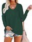 abordables Super Sale-Mujer Blusa Camisa Negocios Plano Escote en Pico Blanco Negro Azul Piscina Vino Verde Ejército