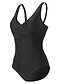 cheap One-Pieces-Women&#039;s Swimwear One Piece Monokini Bathing Suits Plus Size Swimsuit Tummy Control Push Up Slim for Big Busts Solid Color Black Plunge Bathing Suits Sports Fashion Classic / Strap / New / Padded Bras