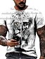 cheap Men&#039;s-Men&#039;s Unisex Tee T shirt Shirt Graphic Prints Lion 3D Print Crew Neck Daily Holiday Short Sleeve Print Tops Casual Designer Big and Tall Blue-Green Purple Gray / Summer
