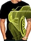 abordables Camisetas y camisas de tirantes de hombre-Hombre Camiseta Camisa Graphic 3D Impresión 3D Escote Redondo Talla Grande Diario Festivos Manga Corta Estampado Tops Elegante Exagerado Verde Trébol Blanco Negro