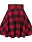 abordables Skirts-Femme Jupe à carreaux Mini Polyester Noir et Blanc Rouge Vert Jupes Printemps été Décontractées Soirée Halloween S M L