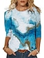 billige T-shirts-Dame Grafisk Avslappet Daglig Kortermet T skjorte Rund hals Årgang Topper figur 2 Figur-18 Figur-17 S / 3D-utskrift