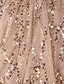 abordables Vestidos de Nochevieja-Mujer Mini vestido corto Vestido de una línea Negro Dorado Sin Mangas Espalda al Aire Lentejuelas Borlas Color sólido Color puro Cuello halter Escote en V Profunda Primavera Verano Fiesta Elegante