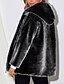 cheap Coats &amp; Trench Coats-Women&#039;s Faux Fur Coat Winter Daily Regular Coat Turndown Zipper Regular Fit Casual Jacket Long Sleeve Fur Trim Solid Colored Black