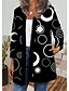 cheap Jackets-Women&#039;s Jacket Casual Jacket Print Casual Daily Holiday Coat Regular Air Layer Fabric White Black Open Front Autumn / Fall Winter Round Neck Regular Fit S M L XL XXL 3XL / Floral / Geometric