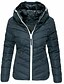 cheap Coats &amp; Trench Coats-Women&#039;s Puffer Jacket Fall Winter Daily Valentine&#039;s Day Regular Coat Stand Collar Warm Regular Fit Casual Jacket Long Sleeve Quilted Solid Color Pink Navy Blue Black