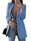 preiswerte Women&#039;s Coats &amp; Jackets-Damen Blazer Freizeitjacke Modisch Casual Tasche Formal Outdoor Freizeitskleidung Polyester Mantel Herbst Frühling Wein Grün Schwarz Öffnung vorne V Ausschnitt Regular Fit S M L XL XXL 3XL