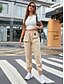 cheap Women&#039;s Clothing-Women&#039;s Cargo Pocket Pants Full Length Pants Inelastic Sports Weekend Polyester Solid Color High Waist Outdoor Sports Khaki S M L XL / Spring &amp; Summer