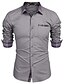 abordables Men&#039;s-Hombre Camisa Camisa para Vestido Cuello Vuelto Cuello Americano Color sólido Plaid Verde Trébol Blanco Negro Gris Rojo Manga Larga Abotonar Casual Diario Tops Algodón Básico Moda Sencillo Formal