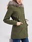cheap Women&#039;s Coats &amp; Jackets-Women&#039;s Parka Long Coat Loose Jacket Solid Colored Army Green Black Red