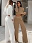 cheap Two Piece Sets-Women&#039;s Streetwear Solid Color Vacation Two Piece Set Crew Neck Pant Wide leg pants Bell bottoms Crop Sweatshirt Tracksuit Bell Sleeve Tops / Loose