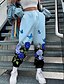 abordables Bottoms-Femme Vêtement de rue Joggings Joggeur Confort Sortie Fin de semaine Pantalon Toute la longueur Impression 3D Papillon Fleur Conception de cordon élastique Imprimer Bleu