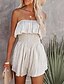 cheap Jumpsuits &amp; Rompers-Women&#039;s Romper Solid Colored Layered Casual Bandeau Street Daily Wear Sleeveless Regular Fit Gray S M L Summer