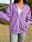 cheap Hoodies &amp; Sweatshirts-Women&#039;s Solid Color Zip Up Hoodie Sweatshirt Zipper Pocket Patchwork non-printing Sports &amp; Outdoor Casual Daily Sportswear Work Hoodies Sweatshirts  Blue Purple Gray
