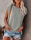 cheap T-Shirts-women&#039;s casual cap sleeve shirts summer loose solid color basic tee tops with pocket dark gray