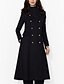 cheap Coats &amp; Trench Coats-Women&#039;s Coat Daily Fall &amp; Winter Long Coat Slim Basic Jacket Long Sleeve Solid Colored Black / Wool