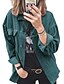 cheap Women&#039;s Clothing-Women&#039;s Jacket Fall Winter Street Daily Regular Coat Turndown Single Breasted One-button Buttoned Front Warm Regular Fit Casual Jacket Long Sleeve Patchwork Solid Color Green Blue Black / Polyester